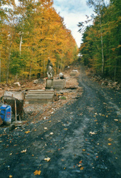 Bauarbeiten an der Freitreppe im Oktober 2002.
